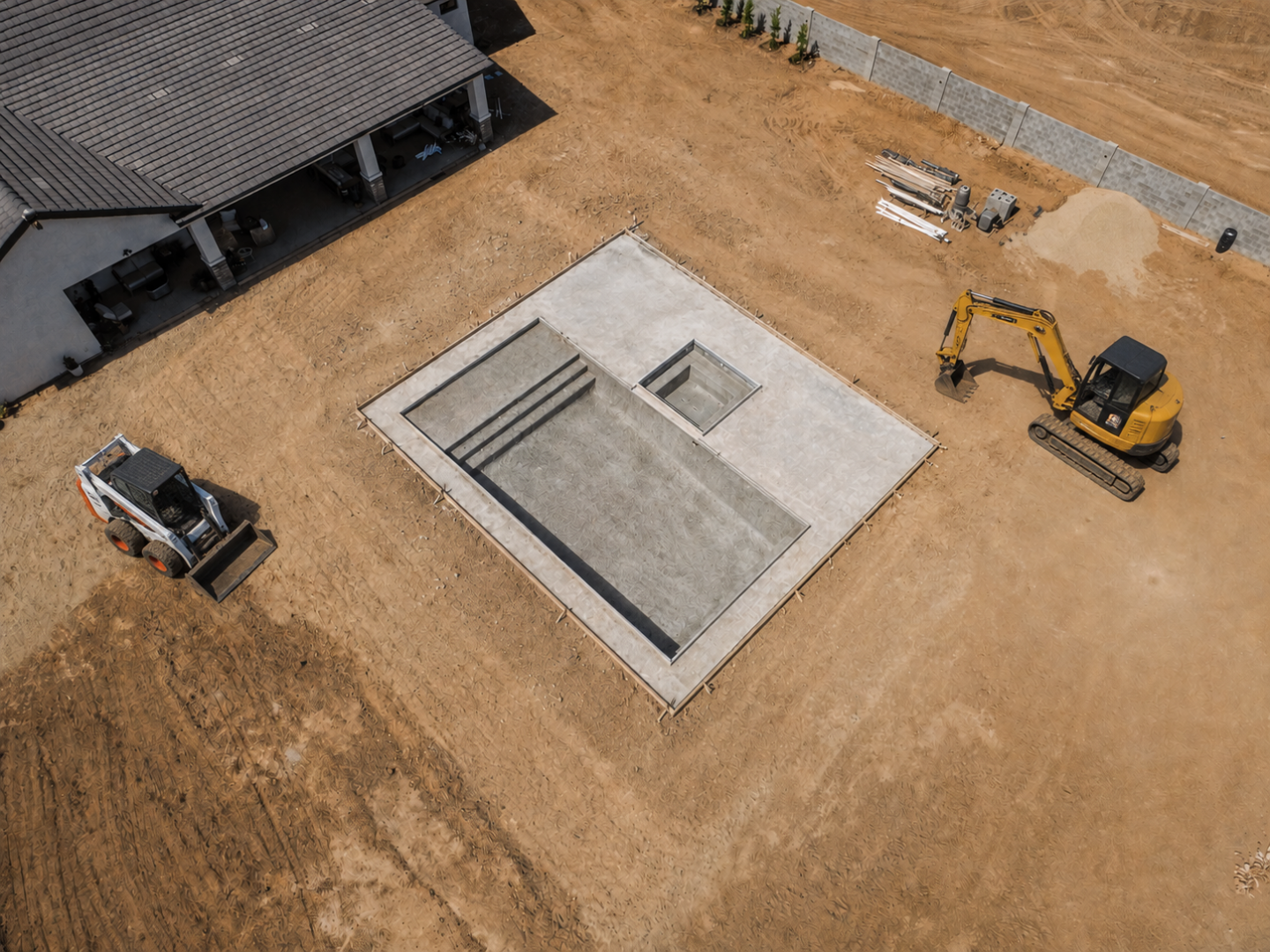 New pool build under construction in Arizona