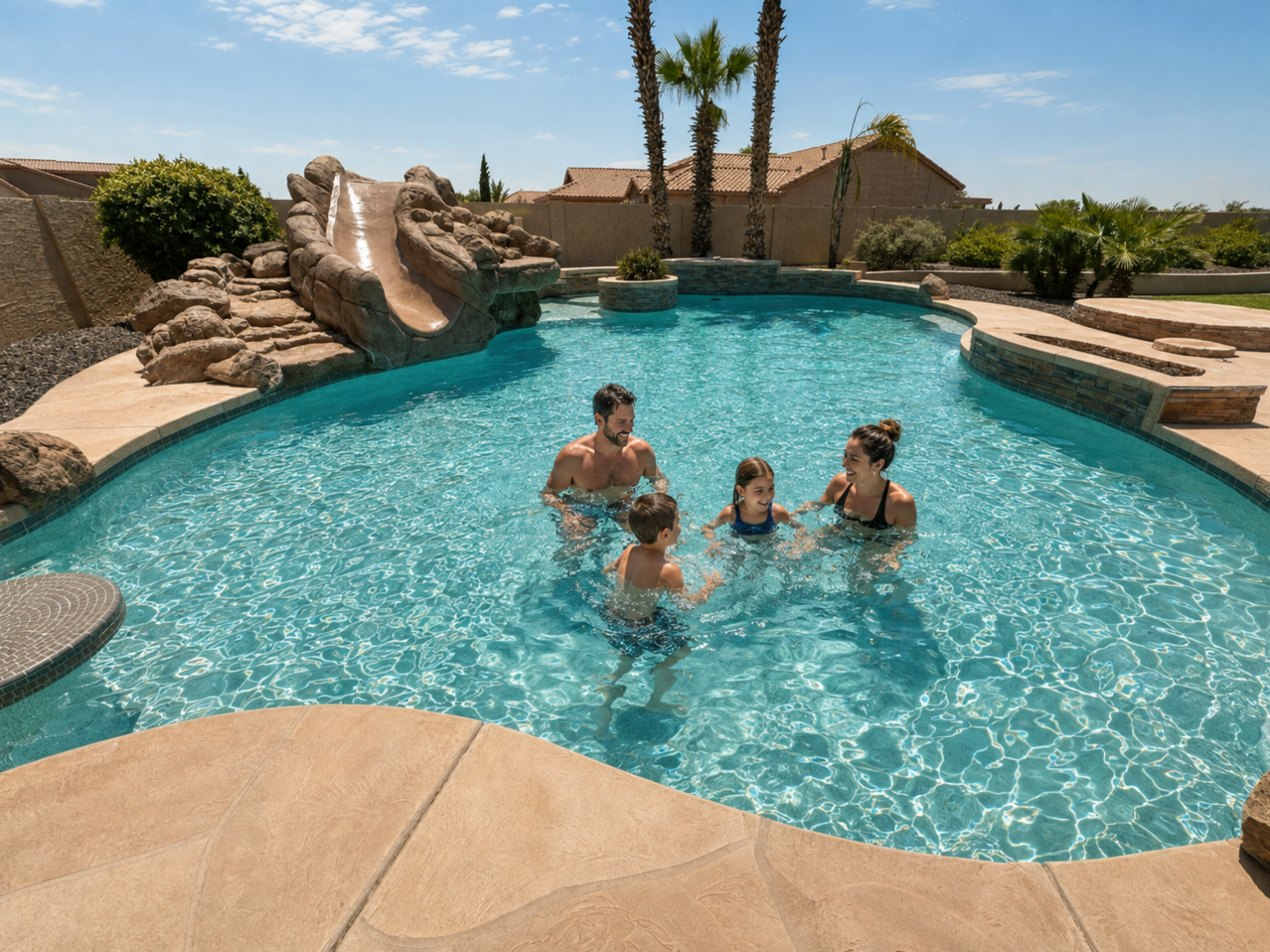 New pool construction project in Arizona
