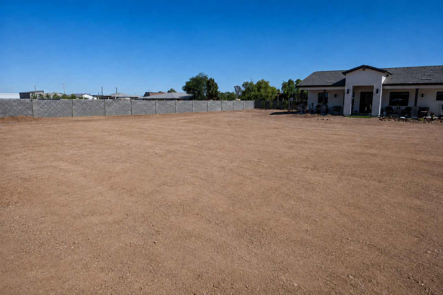 Backyard before pool construction