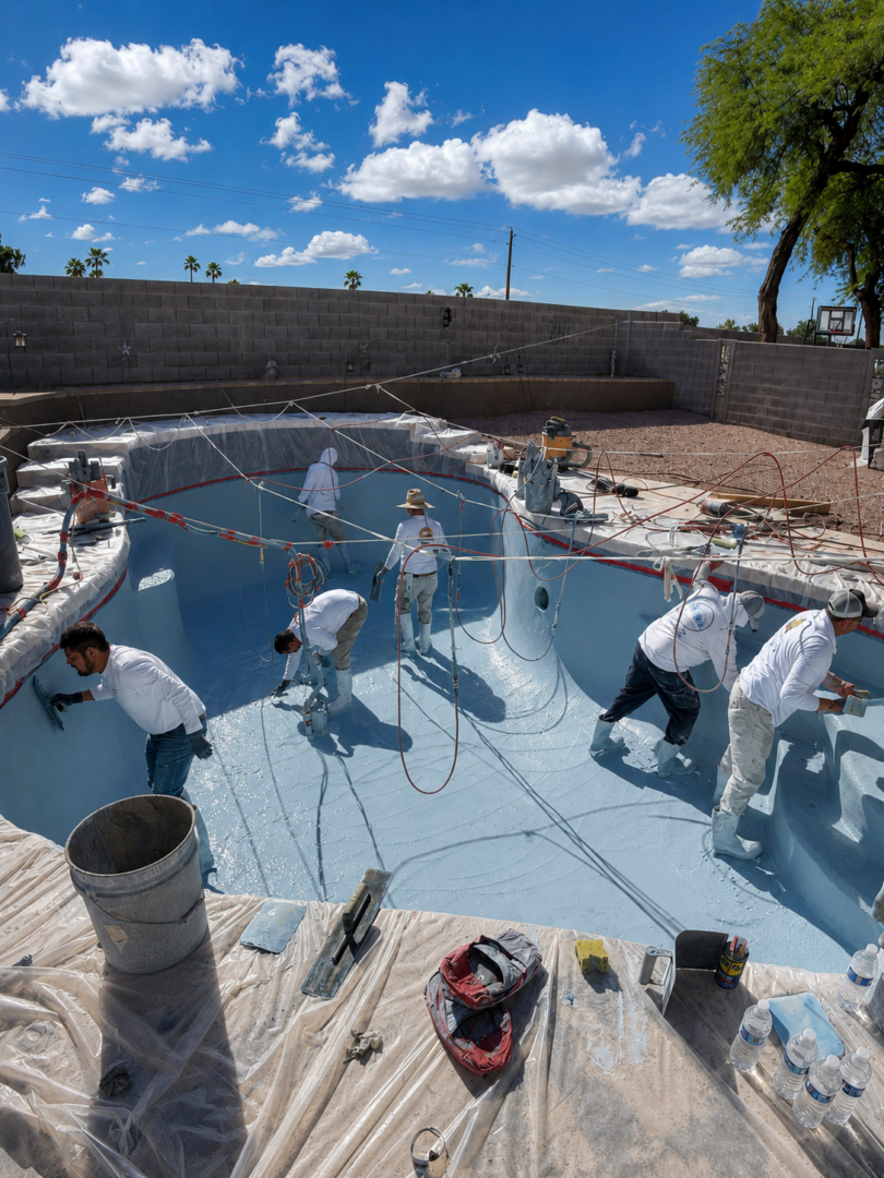Pool resurfacing project in Arizona