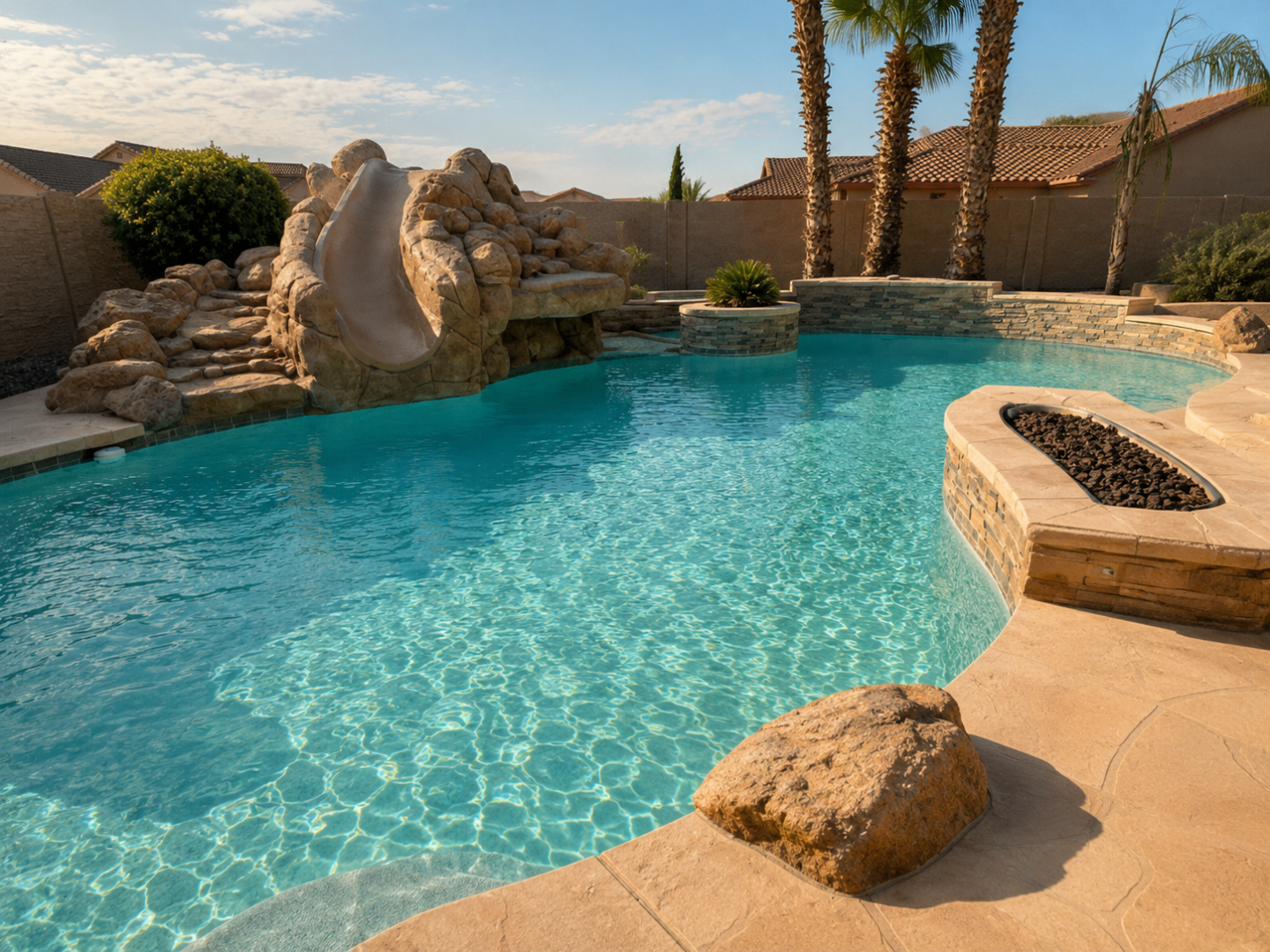 Completed swimming pool remodel in Arizona
