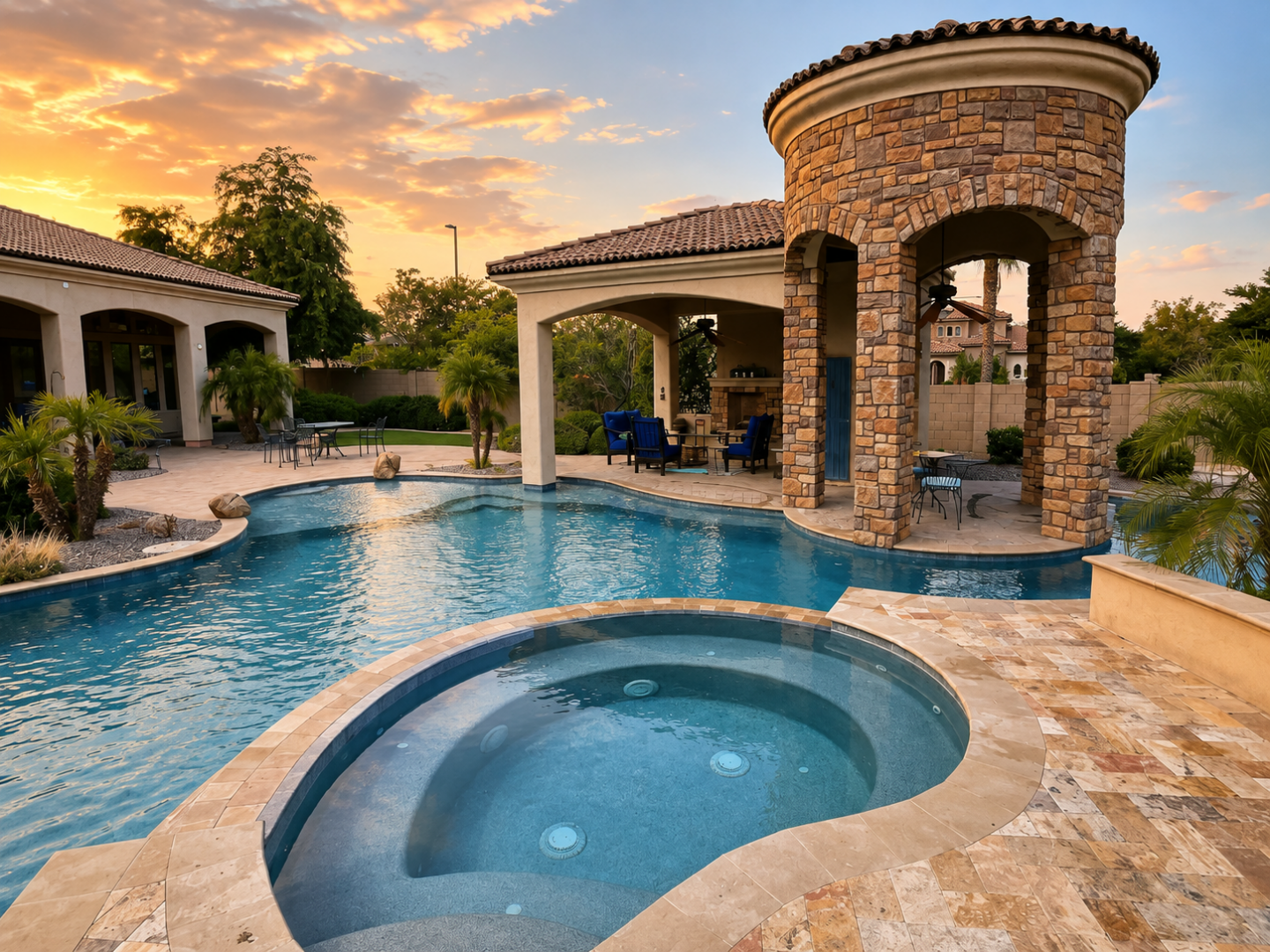 Completed swimming pool remodel in Arizona